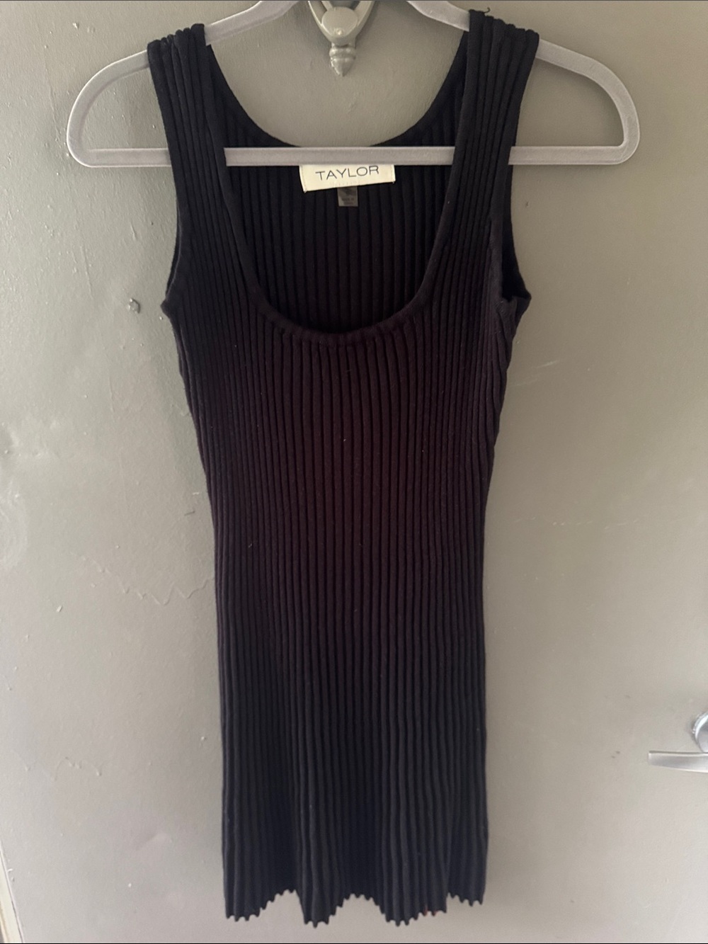 Simple Yet Sophisticated Taylor Ribbed Black Tank Dress